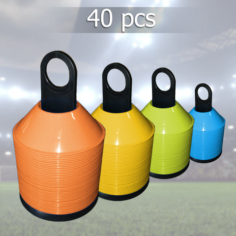 8 inch disc cones sets of 40 with handle available in Orange, Yellow, Neon Green, and Sky Blue