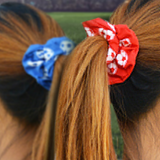 Century Soccer Scrunchies in Red, white and royal blue
