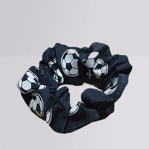 Century soccer navy white hair scrunchie