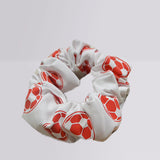 Century soccer white and red hair scrunchie