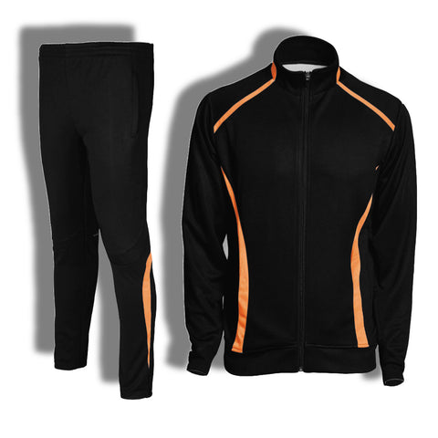 Black and Orange Zunro Style Warmup Jacket and Pants from Century Soccer